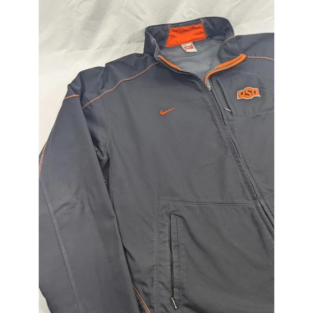 Oklahoma State Jacket XXL Vintage Nike Team Full Zip‎ Up Windbreaker Coat Faded